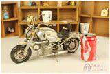 1998年白色宝马摩托车 铁艺汽车模型 家居酒吧复古摆件 精装正品