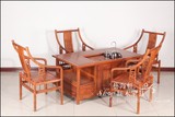 红木仿古泡茶桌新中式茶台茶几实木功夫茶桌非洲花梨木茶桌椅组合