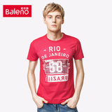 Baleno/班尼路 时尚休闲青年纯棉印花T恤 圆领套头衫男体恤短袖潮
