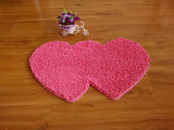 加厚雪尼尔心形客厅毯爱心地垫 可爱粉色大红桃心卧室地毯可定制