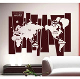 南汐墙贴 大幅世界地图贴纸 书房客厅公司办公室学校单位装饰贴