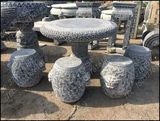 仿古石桌石凳庭院摆件曲阳石雕石桌石凳青石户外天然石桌椅ZY095