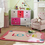 时尚粉色卡通儿童地毯客厅茶几沙发地毯卧室床边手工腈纶地毯定制