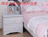 欧式宜家简易床头柜简约白色实木床边柜美式韩式现代电话桌斗柜