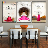 韩式人物装饰画韩国料理店寿司餐厅美女挂画韩式民俗文化壁画墙画