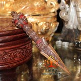 藏传法器 做工精美 进口尼泊尔纯铜红铜紫铜普巴金刚杵金刚撅17cm
