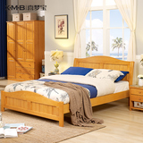 喜梦宝家具都市木歌实木双人床1.5米床头柜床垫衣柜卧室组合套装
