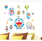 哆啦a梦小叮当机器猫儿童卡通宝宝房卧室墙贴幼儿园墙纸背景贴饰
