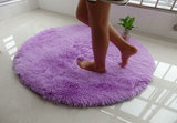 紫色圆形长毛健身瑜伽地垫吊篮电脑椅垫 卧室可爱床边地毯可水洗
