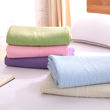 出口韩国原单纯棉绗缝空调被砂洗纯色水洗床盖床单全棉床品盖毯