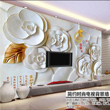 家和富贵浮雕立体花卉壁画电视背景墙客厅玄关玉雕3D欧式墙纸壁纸