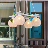 现代田园木质艺术LED餐厅吊灯 创意个性客厅灯卧室书房灯饰灯具
