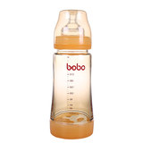 bobo乐儿宝婴儿宽口径奶瓶PPSU防吐防胀气280ml小金瓶防摔奶瓶