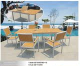 一桌四椅户外家具休闲家具PVC木家具铝合金塑木家具伸缩组合家具