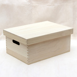 创意实木多用途桌面收纳盒木质办公整理箱木盒子长方形大号翻盖