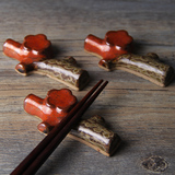 日本进口怀石料理陶瓷松原筷子架 和风筷架箸架底部粗磨箸置