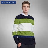 Lilbetter男士毛衣 春季新品撞色拼接线衣学院风青年潮流针织衫男