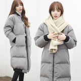 SZ韩国正品代购2015冬装长款加厚羽绒棉服宽松显瘦大码女装外套潮