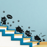 可爱卡通创意小黑猫咪装饰品走廊楼梯墙贴纸儿童房间卧室墙壁贴画
