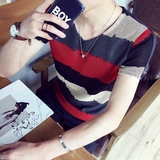 夏季网状短袖t恤男士大码青少年韩版学生半袖打底衫潮男装衣服