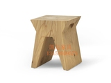 美式乡村原木方形矮凳复古做旧个性坐凳北欧简约凳子设计师休闲凳