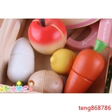 出口日本 粉嫩彩盒装 木质过家家玩具切切看 木盒蔬菜款 磁铁
