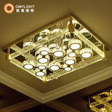 LED客厅灯长方形创意大气吸顶灯现代简约大厅奢华大堂气泡水晶灯
