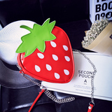 韩国ulzzang 可爱草莓 小清新童趣软妹透明单肩斜跨水果包迷你包