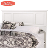 法式实木平面床头板床靠背美式新古典床头板别墅床屏白色面板定制