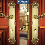 荣力斯欧式全铜门锁纯铜室内房门锁卧室实木门锁美式双开子母门锁