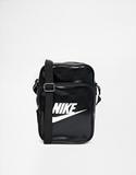 现货专柜正品 Nike 代购耐克黑色PU皮质斜跨单肩包潮男小包包新款