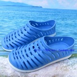 夏季男女情侣拖鞋凉鞋一脚套舒适休闲防水洞洞鞋沙滩鞋宝蓝花园鞋
