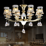 现代简约锌合金水晶吊灯客厅卧室餐厅吊灯设计师LED简欧式玻璃灯