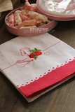 法国原单 红樱桃纯棉厨房巾 布艺餐巾 长方茶巾餐垫 餐布 盖布
