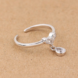 新品上市 s925纯银戒指 心形微镶开口指环女款纯银饰品 情人礼物