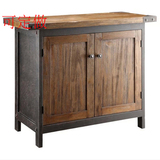 特价复古餐边柜 做旧茶水柜实木备餐台厨房储物柜高档桌碗柜橱柜