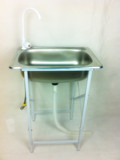 可移动简易临时厨房水槽 不锈钢单槽单盆洗菜盆水池带落地支架子