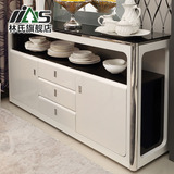 聚林氏家具现代简约钢化玻璃餐边柜碗柜储物橱柜厨房柜Y-JG213