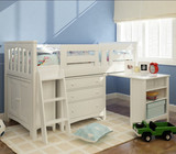 儿童床实木组合多功能带书桌斗柜储物柜半高床松木单人床环保家具