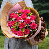 鲜花 康乃馨花束礼盒北京鲜花速递送花上门同城 送女友送妈妈上海