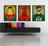 美侠 超人 钢铁侠 蝙蝠侠 男孩儿童房挂画现代简约卡通人物装饰画