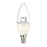 宜家代购  里代尔 LED灯泡 E14 400流明, 可调光的, 枝形灯 透明