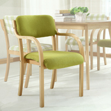 北欧餐椅实木椅子现代简约时尚布艺靠背椅子书桌椅扶手椅子休闲椅