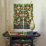 东南亚实木挂画 大花朵柚木木雕板 方形雕花板 浮雕板 客厅壁挂画
