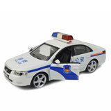 正品彩珀仿真车模北京现代索纳塔合金警车模型儿童玩具汽车可开门