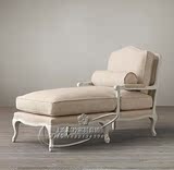 美式时尚贵妃椅新古典布艺沙发欧式实木简约贵妃榻后现代贵妃躺椅