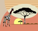 数字油画diy包邮 客厅炫彩抽象动物手绘画 抽象长颈鹿40*50 60*75
