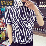 2016夏季新款男士韩版修身短袖T恤 夜店男装上衣中袖T恤时尚个性