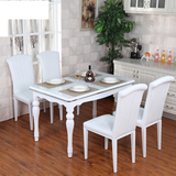 化玻璃餐桌 欧式餐桌餐桌椅组合 实木钢化餐桌玻璃冰花实木餐桌钢