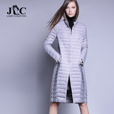 JC奢华大牌正品2016冬季新款轻薄羽绒服女中长款宽松女士长款外套